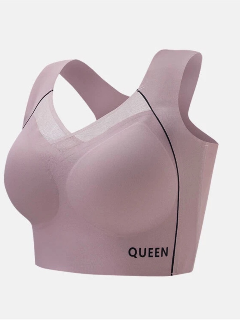 Unknown Brand Queen Grayish‎ Lilac Push Up Lift Full Cup Seamless Sports Bra 3XL